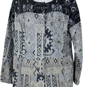 SUSAN GRAVER Artisan Embellished Snap Close Tapestry Jacket size 16